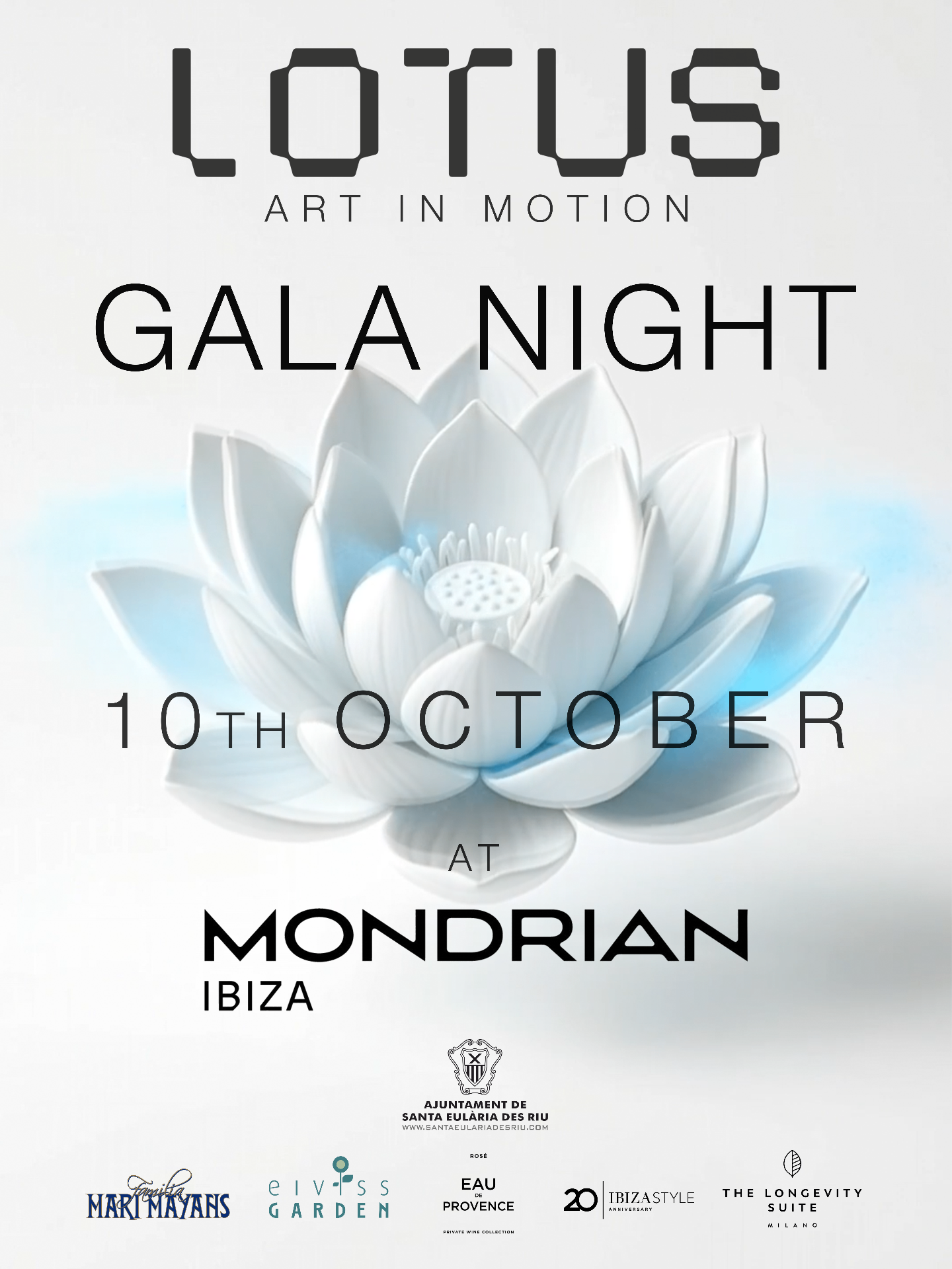 LOTUS Art in Motion — Gala Night, 10th October at Mondrian Ibiza